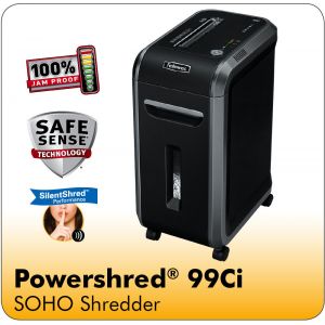 Fellowes Powershred® 99Ci 100% Jam Proof Cross-Cut Shredder with SafeSense® Technology